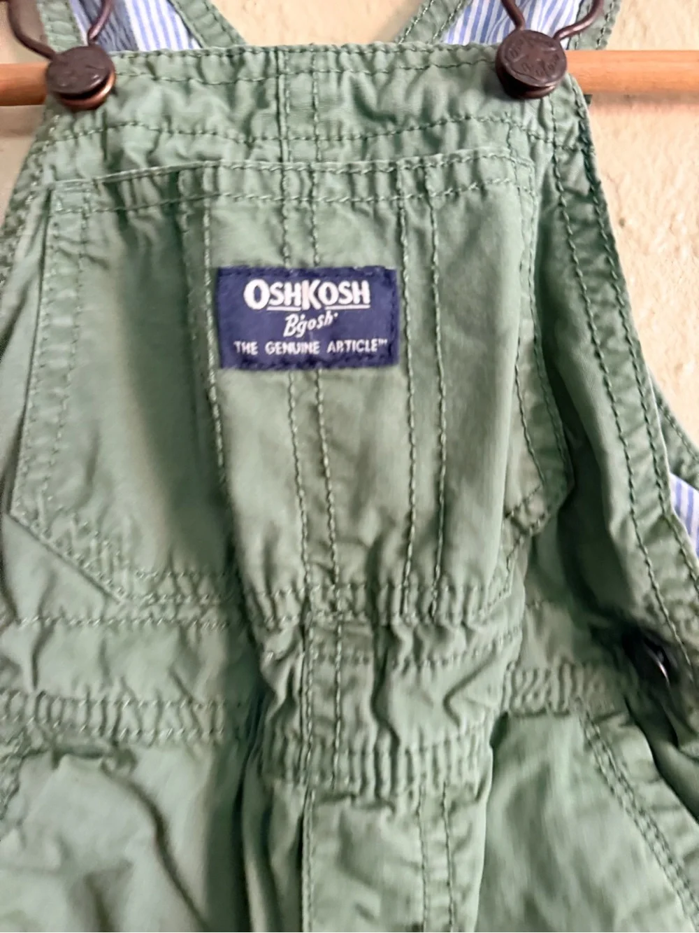 OshKosh B'gosh Sage Green Toddler Lined Overalls